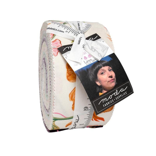 Floral Fondant 2.5" Jelly Roll, Moda 14130JR, 2.5" Precut Pink Green Blue Purple Floral Fabric Strips, Linn Warme