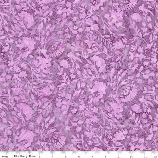 Expressions Batiks Plant Based 10 Piece Fat Quarter Bundle, Riley Blake FQ-23326A-10, 18 x 22 Purple Green Blue Batik Fabric