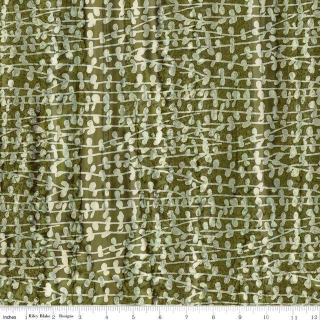 Expressions Batiks Plant Based 10 Piece Fat Quarter Bundle, Riley Blake FQ-23326A-10, 18 x 22 Purple Green Blue Batik Fabric