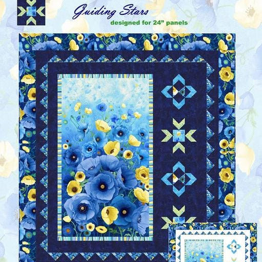 Guiding Stars Panel Frame Quilt Pattern, Sweet Tea Girls STG0217, Fabric Panel Friendly Throw Quilt Pattern, Easy Panel Frame Quilt Pattern