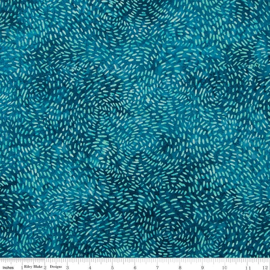 Expressions Batiks Silver Shores 10" Stacker, Riley Blake 10-23553-42, 10" Precut Teal Aqua Gray White Batik Fabric Squares