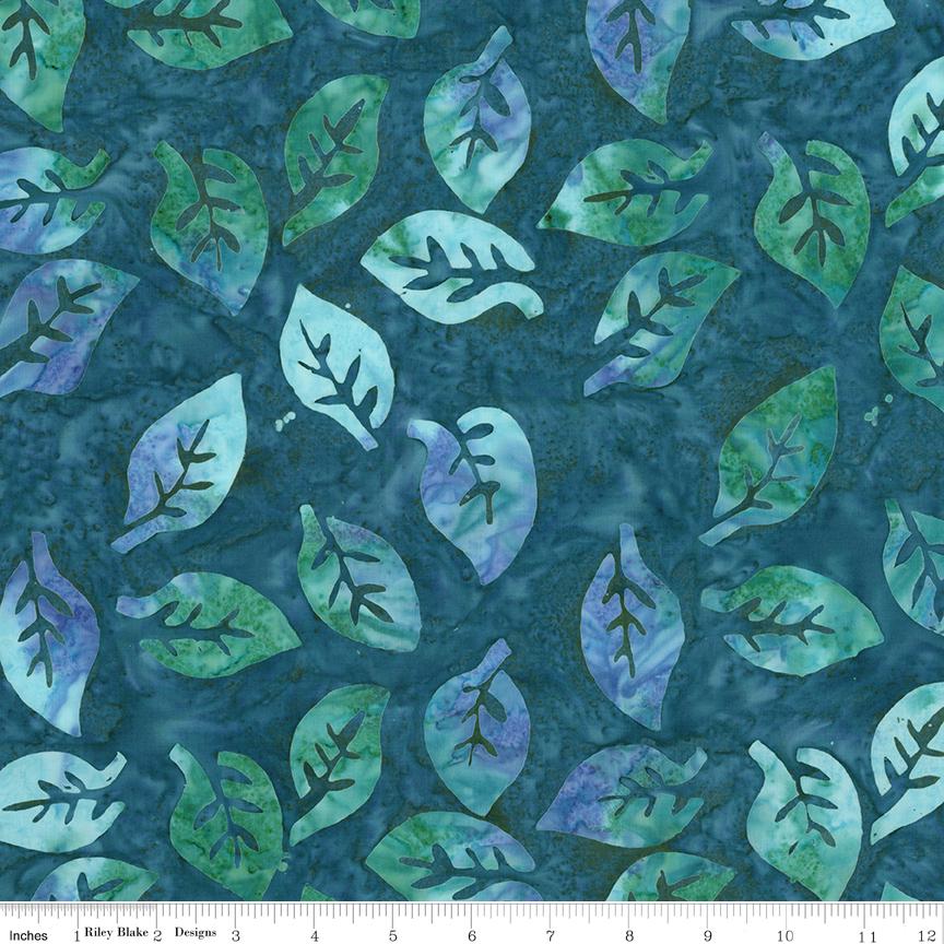 Expressions Batiks Silver Shores 5" Stacker, Riley Blake 5-23553-42, 5" Precut Teal Aqua Gray White Batik Fabric Squares