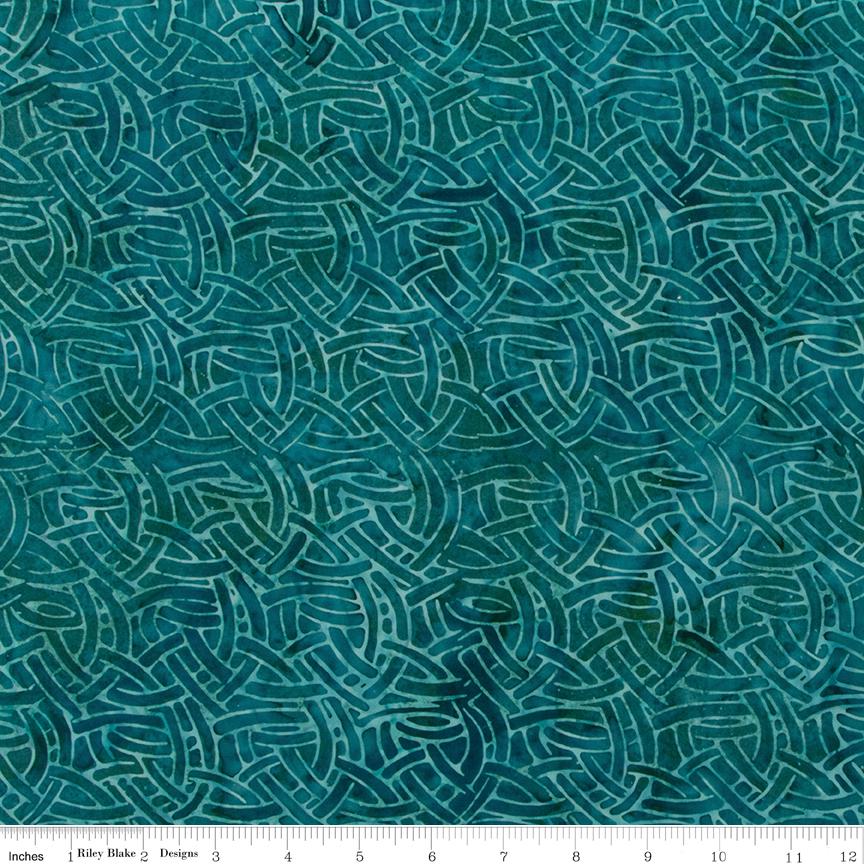 Expressions Batiks Silver Shores 5" Stacker, Riley Blake 5-23553-42, 5" Precut Teal Aqua Gray White Batik Fabric Squares