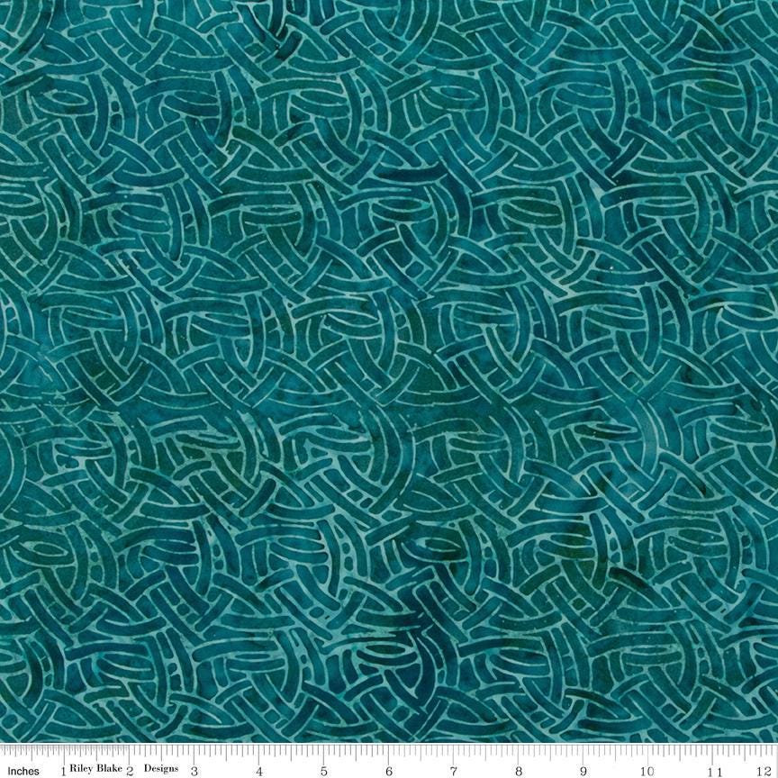 Expressions Batiks Silver Shores 2.5" Rolie Polie, Riley Blake RP-23553-40, 2.5" Precut Teal Aqua Gray White Batik Fabric Strips