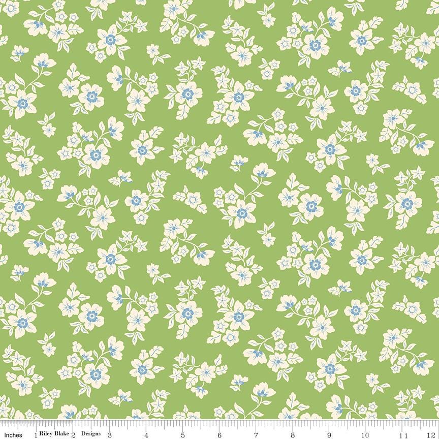 Virginal Rose 10" Stacker, Riley Blake 10-17320-42, Precut 10" Pink Yellow Green Blue Peach Floral Quilt Fabric Squares, Katherine Lenius