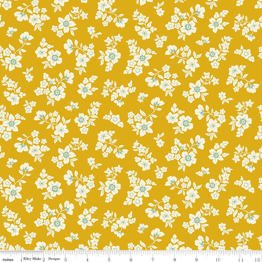 Virginal Rose 2.5" Rolie Polie, Riley Blake RP-17320-40, Precut 2.5" Pink Yellow Green Blue Peach Floral Quilt Fabric Strip Roll, Lenius