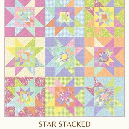 Star Stacked Quilt Pattern, Copper Kettle Quilt Co CKQ2415, Yardage Friendly Stars in Stars Baby Throw Quilt Pattern, Sarah Sumbera