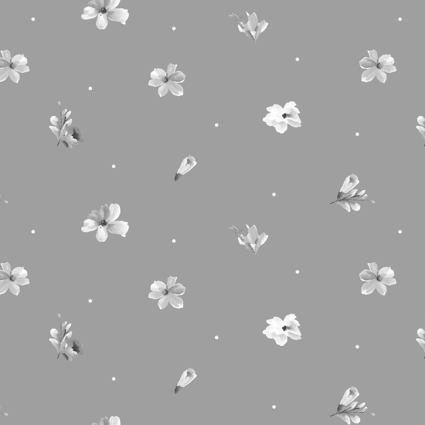 Moonlit Walk 10" Squares, Maywood Studio SQ-MASMOON, 10" Precut Black Gray White Floral Layer Cake Fabric Squares