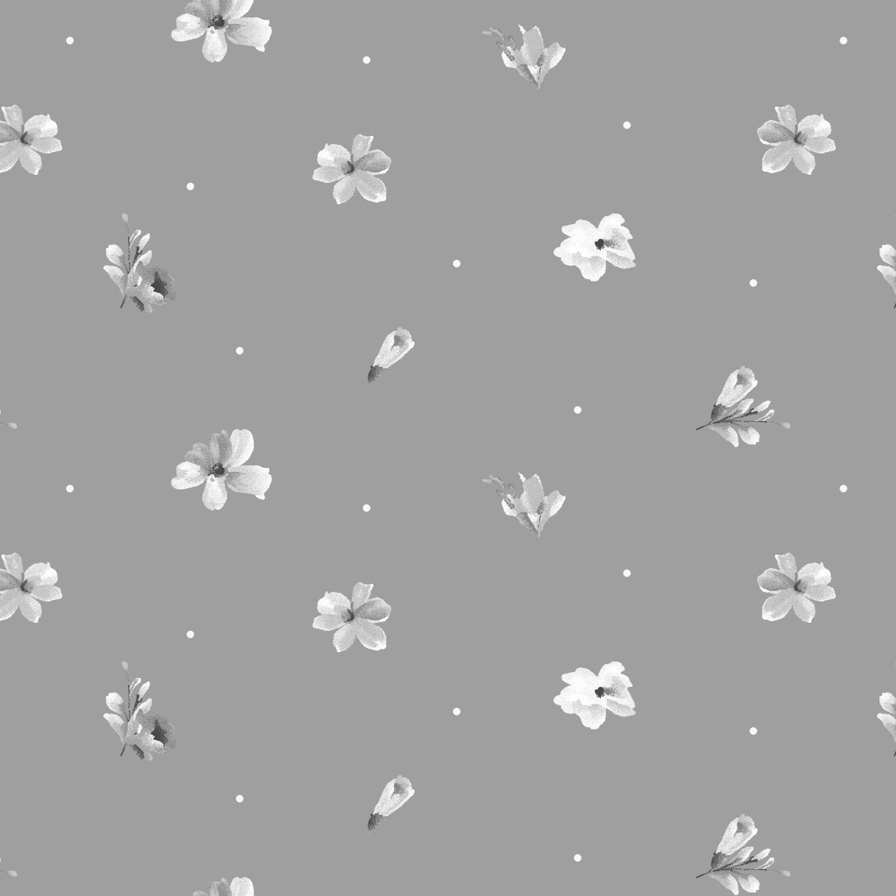 Moonlit Walk 10" Squares, Maywood Studio SQ-MASMOON, 10" Precut Black Gray White Floral Layer Cake Fabric Squares