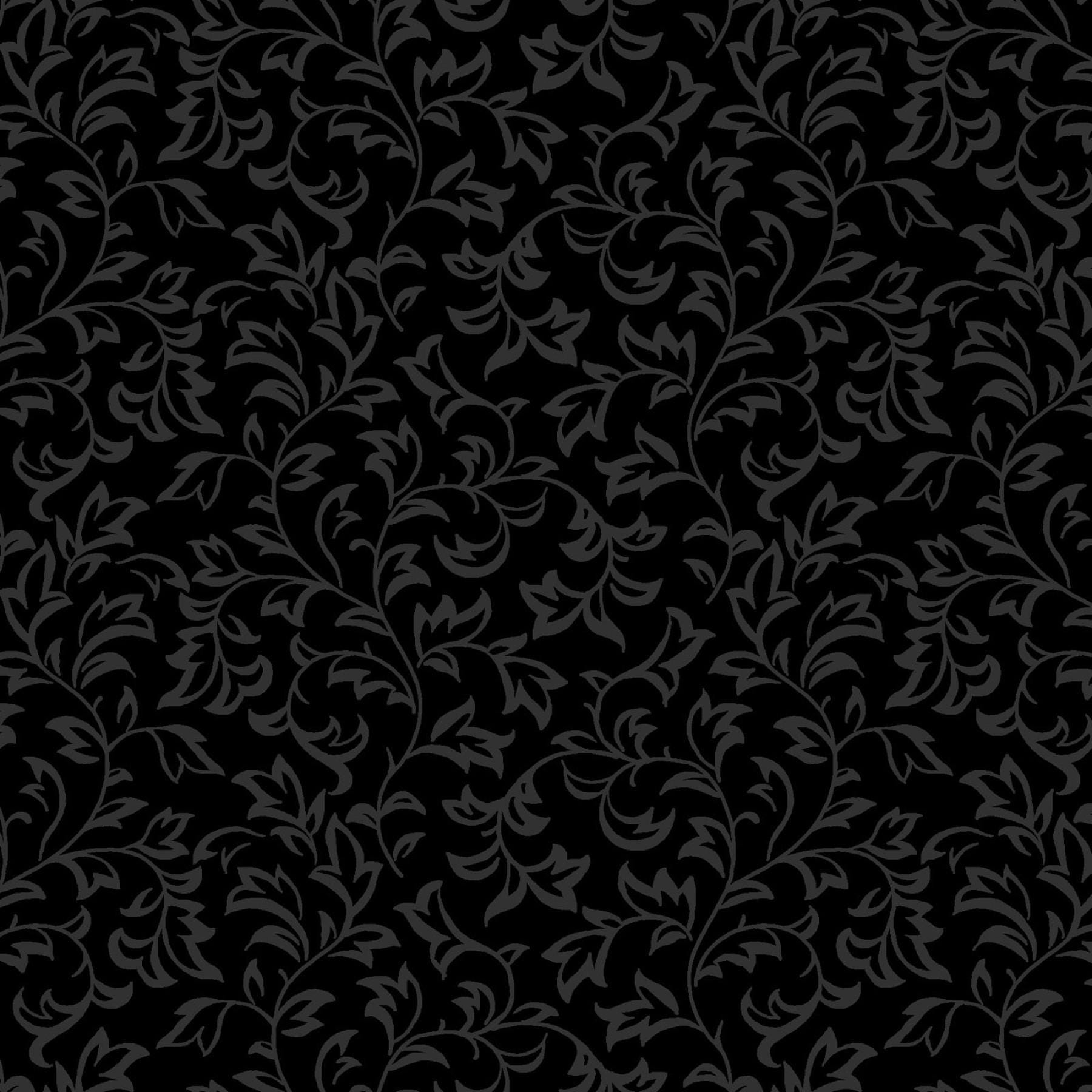 Moonlit Walk 10" Squares, Maywood Studio SQ-MASMOON, 10" Precut Black Gray White Floral Layer Cake Fabric Squares