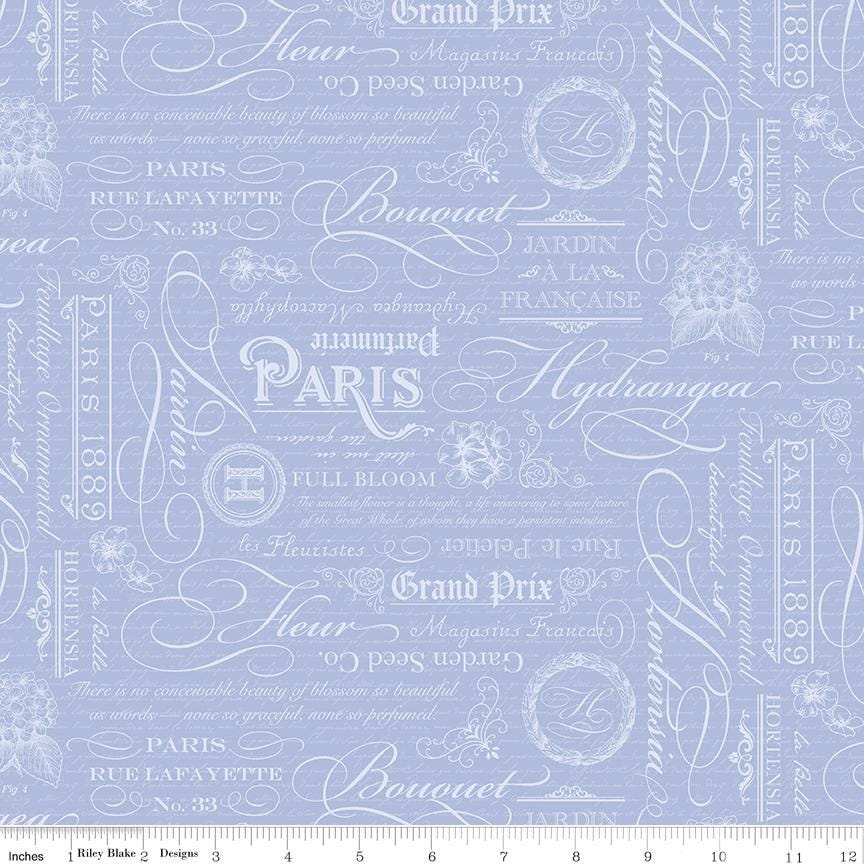 Hydrangeas in the Garden 5" Stacker, Riley Blake 5-16830-42, Precut Spring Floral Quilt Hydrangea Fabric Squares, Jennifer Bosworth