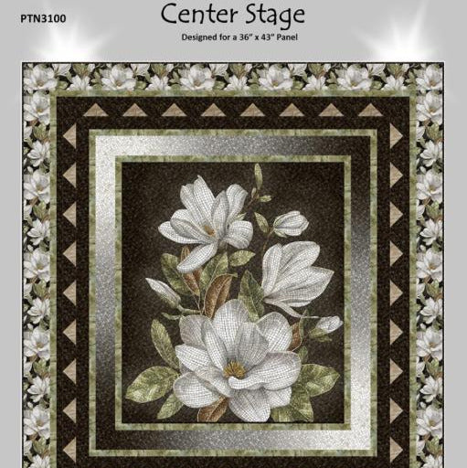 Center Stage Quilt Pattern, The Sweet Tea Girls STG0169, Panel Yardage Friendly Panel Frame Lap Wall Quilt Pattern