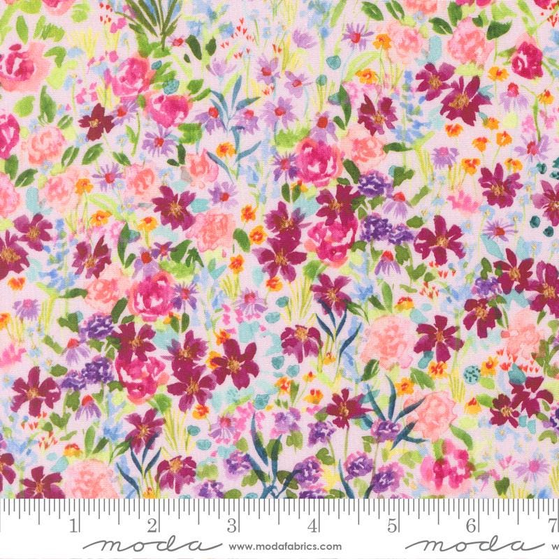 Soulstice 10" Layer Cake, Moda 39860LC, 10" Precut Watercolor Floral Fabric Squares, Spring Layer Cake Fabric, Create Joy Project