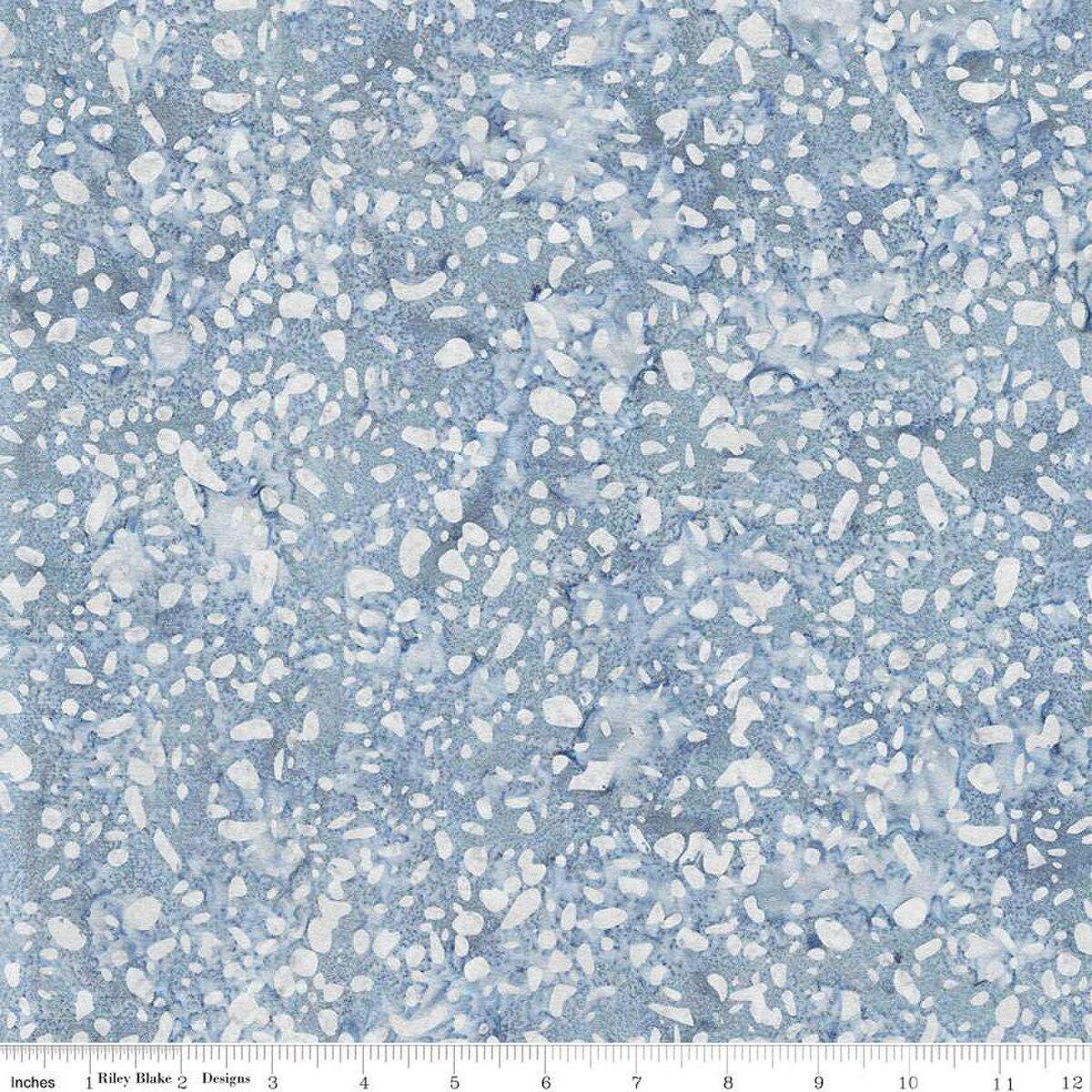 Expressions Batiks Elementals Terrazzo - Silver Blue Gray Batik Fabric, Riley Blake BT21800-154, Mottled Pastel Tonal Batiks, By the Yard
