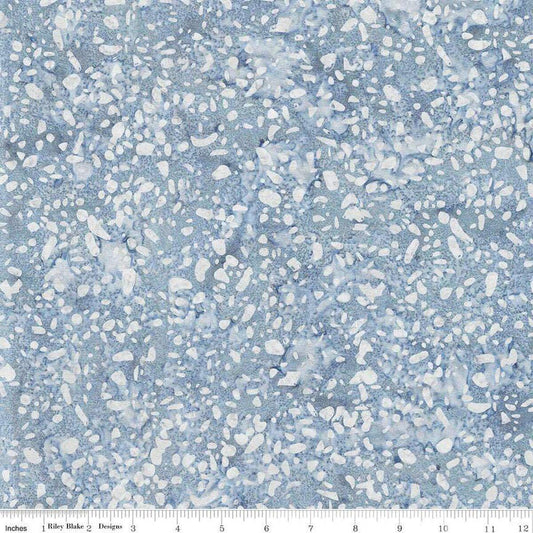 Expressions Batiks Elementals Terrazzo - Silver Blue Gray Batik Fabric, Riley Blake BT21800-154, Mottled Pastel Tonal Batiks, By the Yard