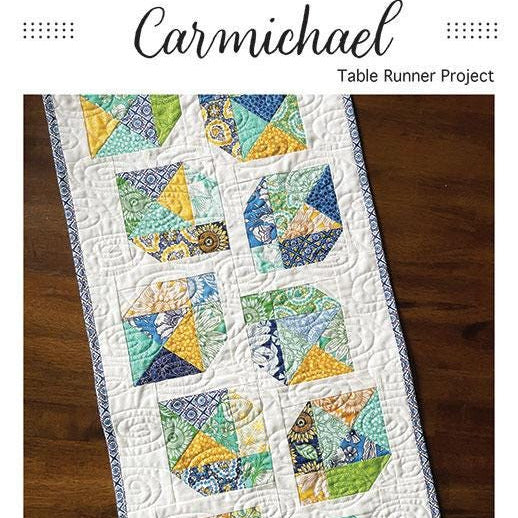 Carmichael Table Runner Quilt Pattern, Branch and Blume BNB2513, Precut 5" Charm Friendly Table Runner Quilt Pattern, Chrissy Lux