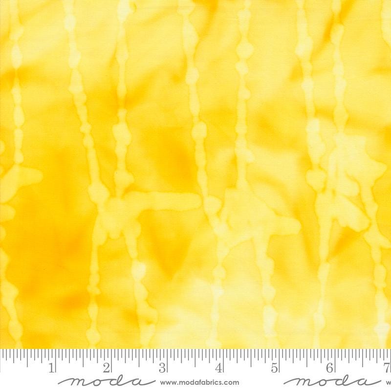 Echo Batiks - Yellow Batik Fabric, Moda 4369 22 Lemon, Yellow Tonal Abstract Batiks, By the Yard