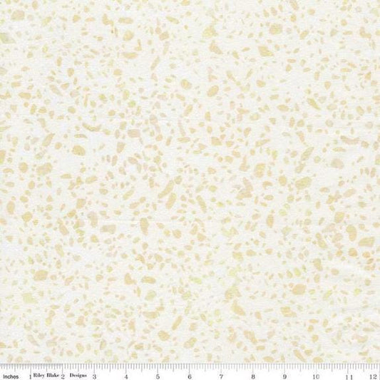 REMNANT 31" of Expressions Batiks Elementals Terrazzo - Buttermilk Batik Fabric, Riley Blake BT21800-114, Mottled Cream Beige Batiks