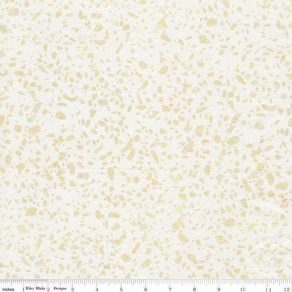 REMNANT 32" of Expressions Batiks Elementals Terrazzo - Buttermilk Batik Fabric, Riley Blake BT21800-114, Mottled Cream Beige Batiks