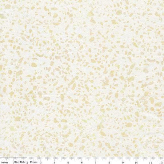 REMNANT 32" of Expressions Batiks Elementals Terrazzo - Buttermilk Batik Fabric, Riley Blake BT21800-114, Mottled Cream Beige Batiks