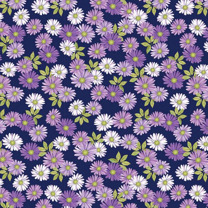 Veronica's Garden 20 Fat Quarter Bundle, Benartex FQVERPK, Teal Yellow Purple Navy Floral 18 x 22 Fabric Cuts