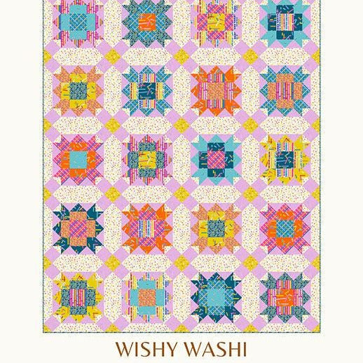 Wishy Washi Quilt Pattern, Copper Kettle Quilts CKQ2414, Fat Quarter Eighths F8 FQ Friendly Runner Baby Lap Throw Quilt Pattern