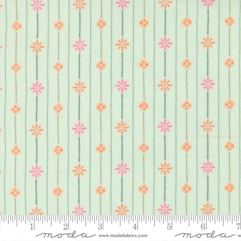 Kindness 5" Charm Pack, Moda 56150PP, 5" Precut Pink Green Peach Pastel Floral Charm Pack Fabric Squares, Deb Strain