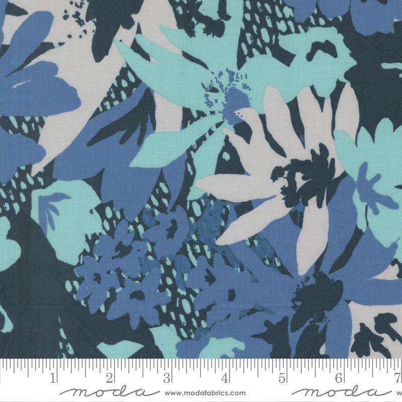 Boho Haven 10" Layer Cake, Moda 45640LC, 10" Precut Navy Blue Brown Gold Rust Floral Fabric Squares, Fancy That Design