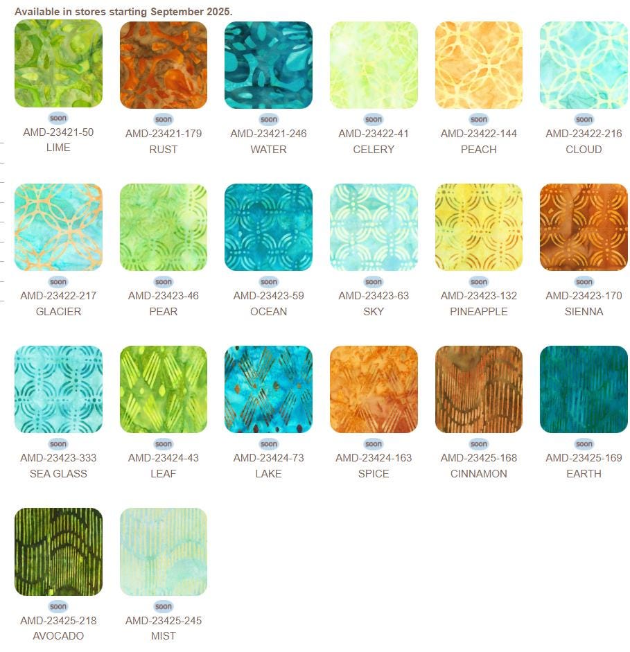 Artisan Batiks Geo Earth 5" Charm Squares, Robert Kaufman CHS-1319-42, 5" Precut Blue Green Rust Yellow Geometric Batik Charm Fabric Squares
