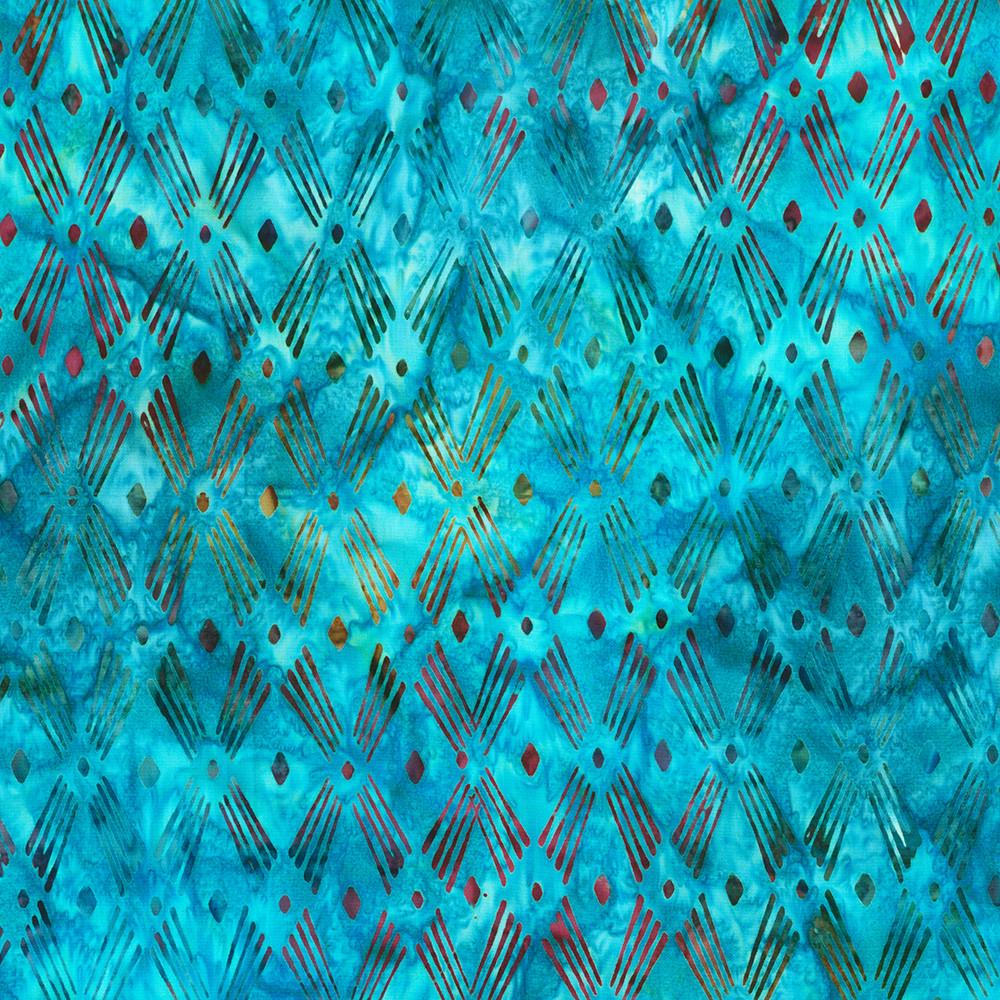 Artisan Batiks Geo Earth 5" Charm Squares, Robert Kaufman CHS-1319-42, 5" Precut Blue Green Rust Yellow Geometric Batik Charm Fabric Squares