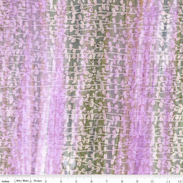 Expressions Batiks Plant Based 10 Piece Fat Quarter Bundle, Riley Blake FQ-23326A-10, 18 x 22 Purple Green Blue Batik Fabric