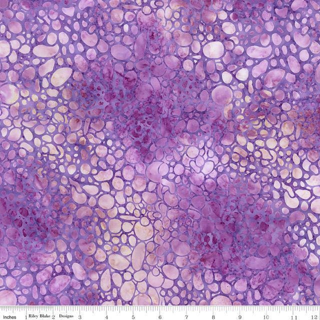 Expressions Batiks Plant Based 10 Piece Fat Quarter Bundle, Riley Blake FQ-23326A-10, 18 x 22 Purple Green Blue Batik Fabric