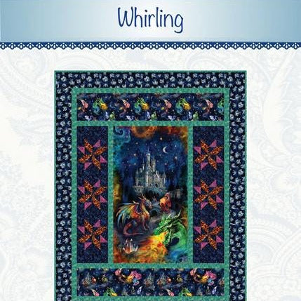 Whirling Panel Frame Quilt Pattern, Bound to Be Quilting BTBQ552, 24" Fabric Panel Friendly Star Frame Throw Quilt Pattern