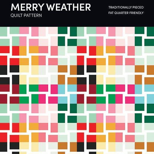 Merry Weather Quilt Pattern, Holly Clarke Design HCD010, Fat Quarter FQ Yardage Friendly Baby Throw Bed Quilt Pattern, Modern Squares Quilt
