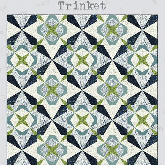 Trinket FPP Quilt Pattern, Janet Clare JC245, Yardage Friendly Foundation Paper Piecing Oversized Throw Square Bed Quilt Pattern