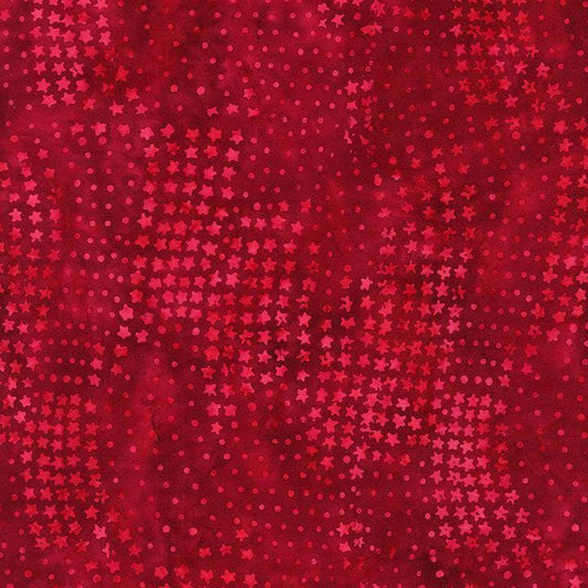 Tonga Patriot's Pride - Red Batik Fabric, Timeless Treasures TONGA-B3427 Brave, Patriotic Red Stars Stripes Batik Fabric, By the Yard