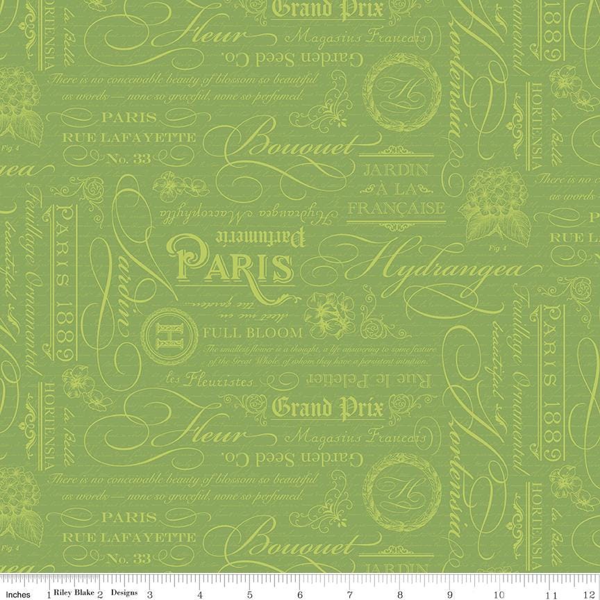 Hydrangeas in the Garden 5" Stacker, Riley Blake 5-16830-42, Precut Spring Floral Quilt Hydrangea Fabric Squares, Jennifer Bosworth