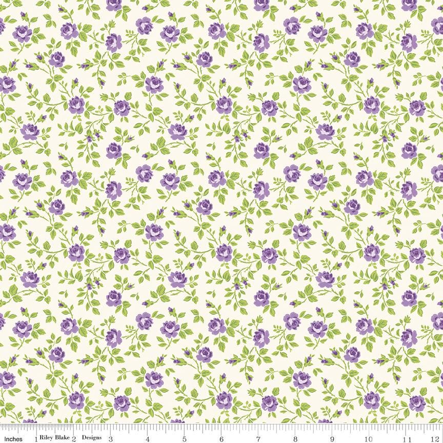 Hydrangeas in the Garden 5" Stacker, Riley Blake 5-16830-42, Precut Spring Floral Quilt Hydrangea Fabric Squares, Jennifer Bosworth