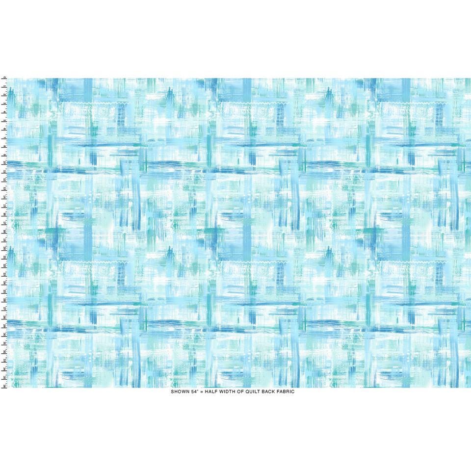 108" Colorfield - Blue Aqua White Abstract Wide Quilt Back Fabric, Maywood Studio MASQBD650-BQ, Blue Texture Wide Quilt Backing, By the Yard