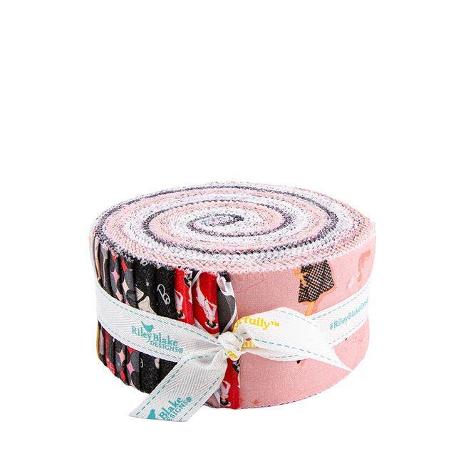 Barbie Vintage 2.5" Rolie Polie, Riley Blake RP-16890-40, 2.5" Precut Barbie Doll Licensed Fabric Strips