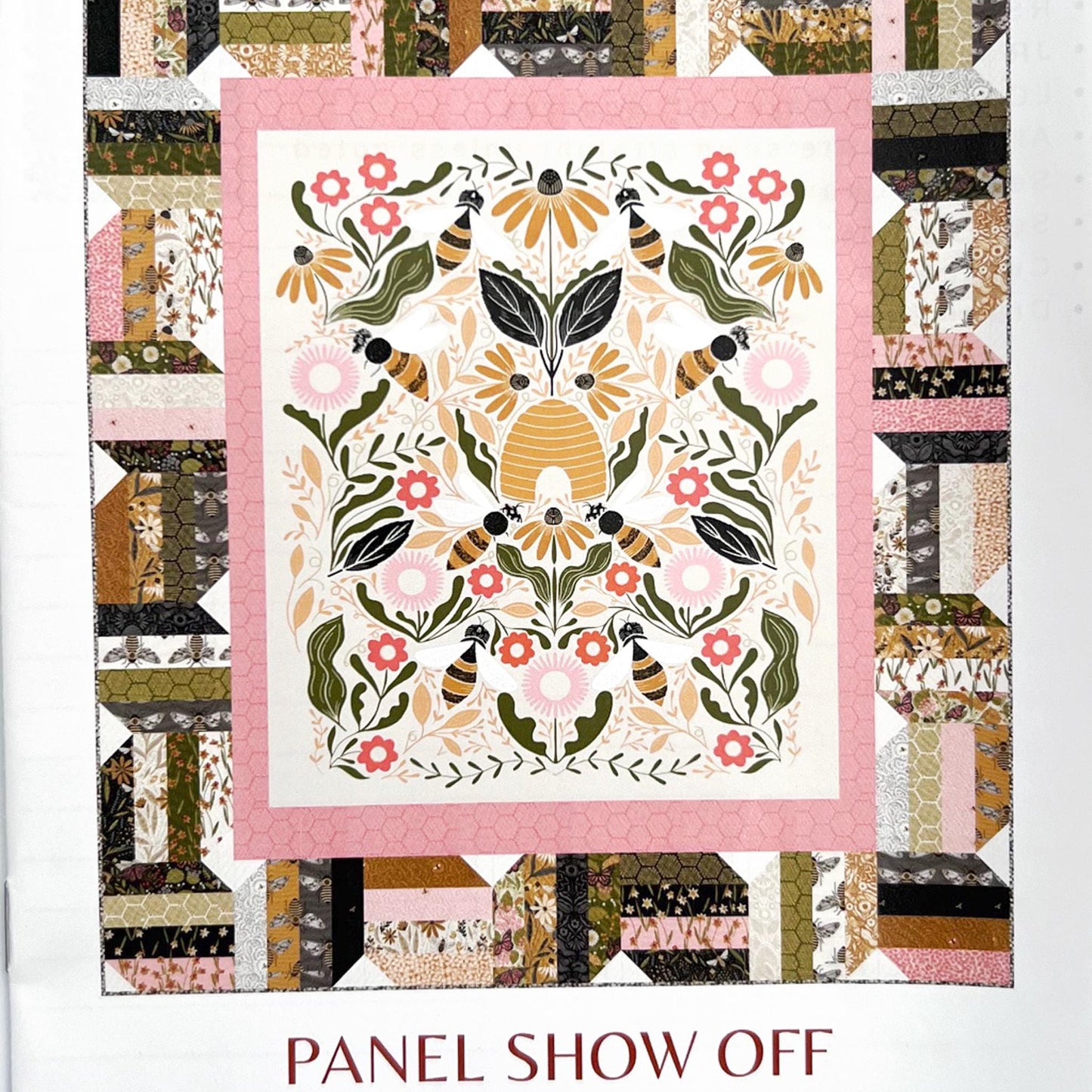 Panel Show Off Quilt Pattern, Copper Kettle Quilts CKQ-2412, Jelly Roll Layer Cake Panel Friendly Panel Frame Throw Quilt Pattern