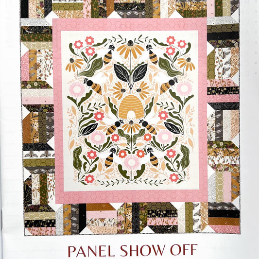 Panel Show Off Quilt Pattern, Copper Kettle Quilts CKQ-2412, Jelly Roll Layer Cake Panel Friendly Panel Frame Throw Quilt Pattern