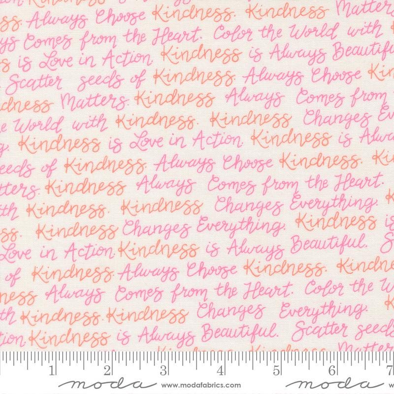 Kindness 5" Charm Pack, Moda 56150PP, 5" Precut Pink Green Peach Pastel Floral Charm Pack Fabric Squares, Deb Strain