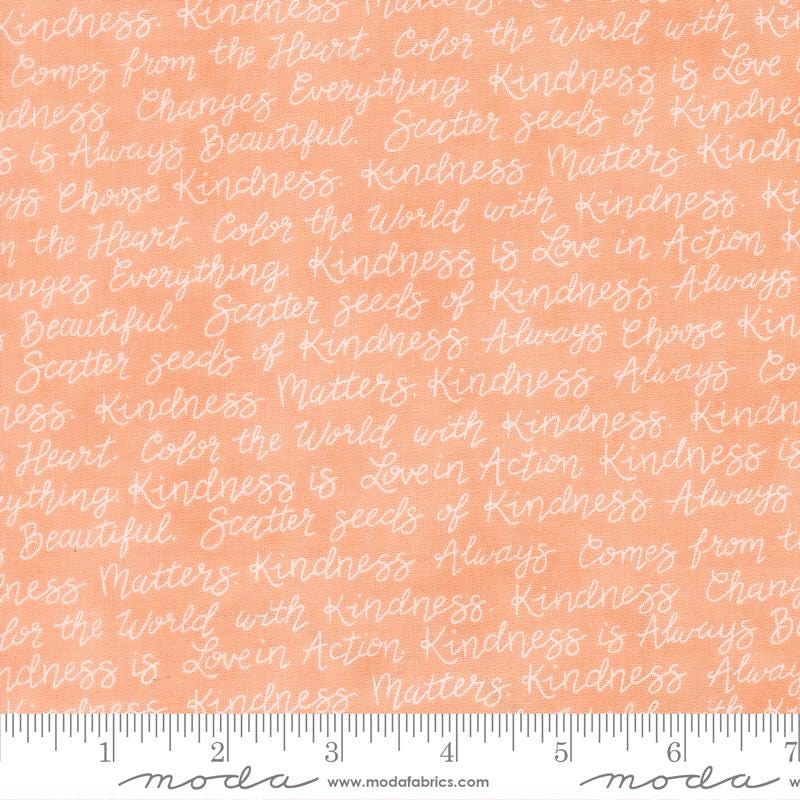 Kindness 5" Charm Pack, Moda 56150PP, 5" Precut Pink Green Peach Pastel Floral Charm Pack Fabric Squares, Deb Strain