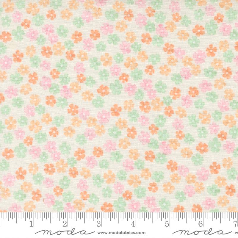 Kindness 5" Charm Pack, Moda 56150PP, 5" Precut Pink Green Peach Pastel Floral Charm Pack Fabric Squares, Deb Strain
