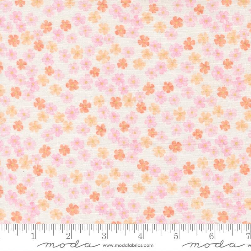 Kindness 5" Charm Pack, Moda 56150PP, 5" Precut Pink Green Peach Pastel Floral Charm Pack Fabric Squares, Deb Strain