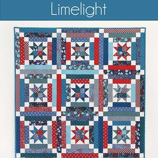 Limelight Quilt Pattern, Cluck Cluck Sew CCS226, Jelly Roll Fat Quarter FQ Friendly Throw Baby Bed Quilt Pattern, Patriotic Quilt Pattern