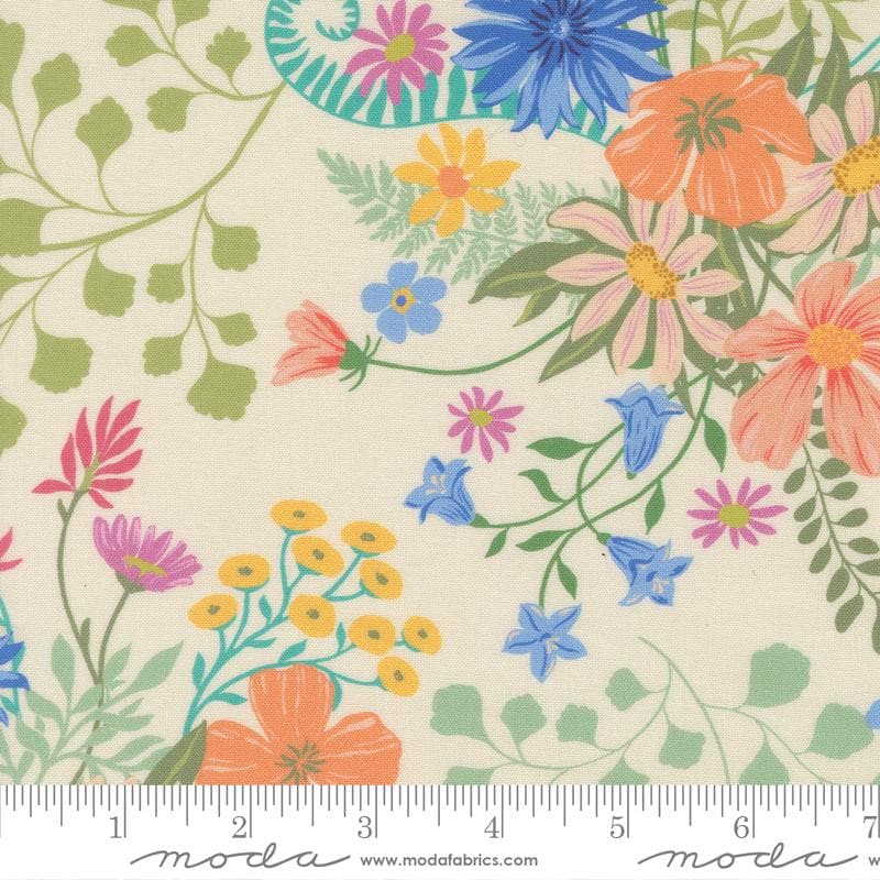 Cannon Beach 5" Charm Pack, Moda 11970PP, 5" Precut Multicolored Floral Charm Pack Fabric Squares, Crystal Manning