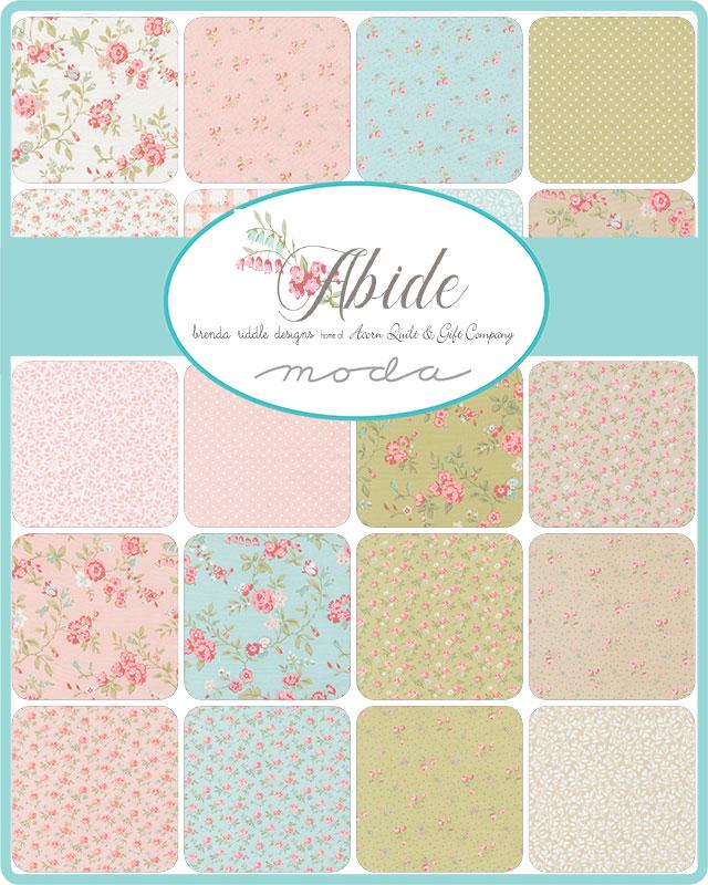 Abide 5" Charm Pack, Moda 18790PP, 5" Precut Pink Blue Green Taupe Floral Charm Pack Fabric Squares, Granny Chic Fabric, Brenda Riddle