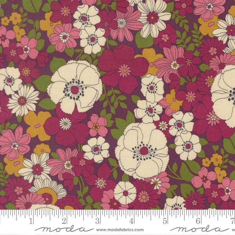 Chelsea Garden 10" Layer Cake, Moda 33850LC, 10" Precut Pink Teal Gold Navy Floral Fabric Squares